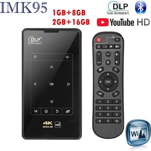 IMK95 Mini 4K DLP X2 Handheld Projector Android7.1 Wifi bluetooth4.1 Pico Pocket Proyector HD Portable Miracast Airplay Projecor