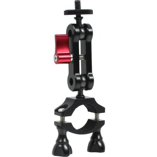 360 Rotatable Motorcycle Bicycle Handlebar Mount Holder Clip Clamp 1/4" Screw Tripod Adapter for Gopro 9 8 7 6 5 4 Sony Camera
