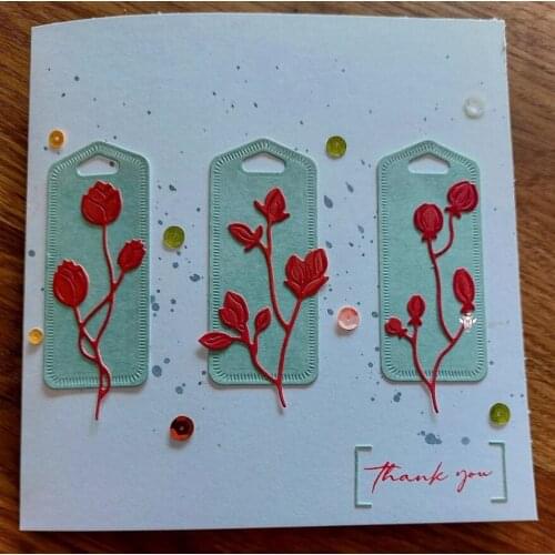 Mmao Crafts Metal Steel Cutting Dies 3Pcs Flower branches Stencil For DIY Scrapbooking Paper/photo Cards Embossing Dies