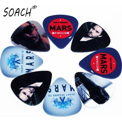 SOACH 50PCS 0.46mm high quality guitar picks two side pick earrings DIY Mix guitar paddle Guitar Accessories ukulele bass