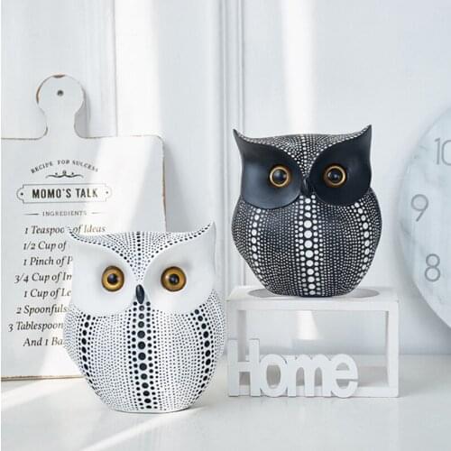 Owl Statue Decor Small Crafted Buho Figurines for Home Decor Accents, Living Room Bedroom Office Decoration, Book Shelf
