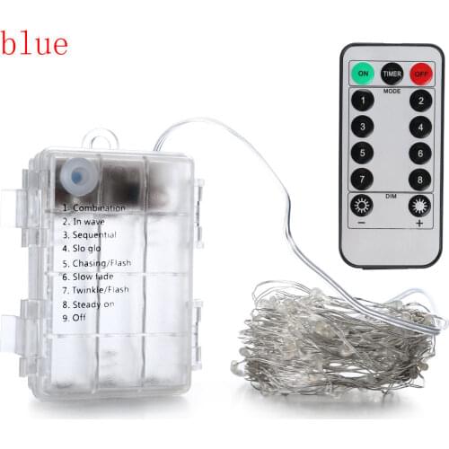 Wireless Remote Control 5M 10M LED Strip Dimmable LED Fairy Starry String Light Copper Wire Garden Holiday Party Decor Lamp