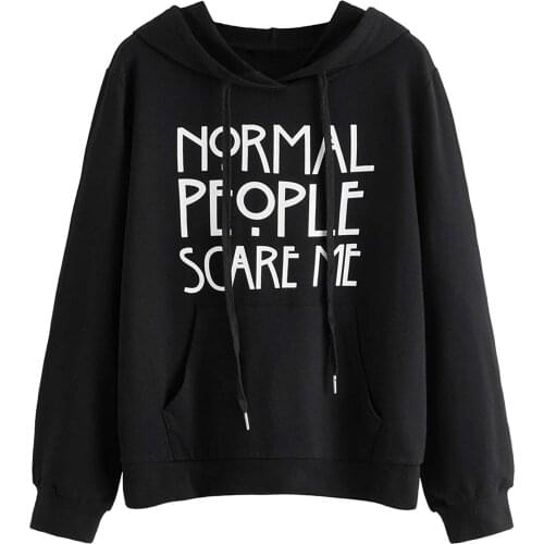 Normal People Scare Me Hoodie Woman Hoodies Kpop Sweatshirts Kawaii Korean Oversized Harajuku Hip Hop Hoodie Sweatshirt #t2g