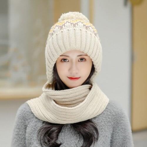 Womens Knitted Hat Scarf Caps Neck Warmer Winter Hats For Men Women Skullies Beanies Warm Balaclava Cap