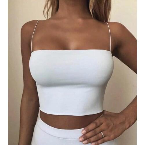 2021 Summer Womens Crop Top Sexy Elastic Cotton Camis sleeveless Short Tank Top Bar