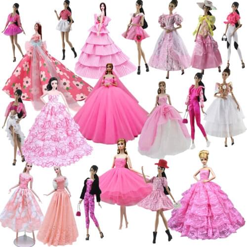 1/6 Classic Pink Doll Clothes for Barbie Clothes Outfits Set Top Skirt Trousers Dress 11.5" BJD Dolls Accessories Kids Toys Gift