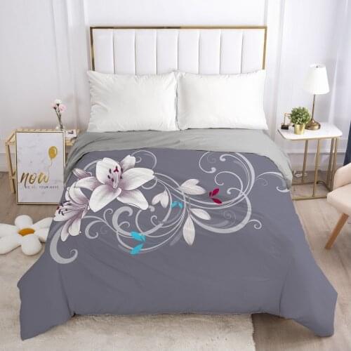 1PCS Duvet Cover Comforter/Quilt/Blanket Case King/Double 3D HD Printed with Zipper 200x220/220x240 Size Bedding Simple Magnolia