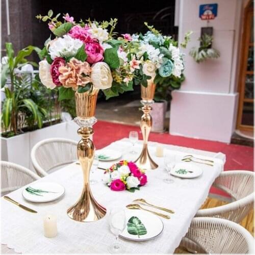 15pcs) Wedding Table Decoration Gold Flower Holder Centerpieces Wedding · Decoration qq466