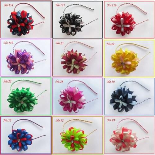 18 pcs BLESSING Girl Modern Style Hair Accessories Headband 3.5" D- Birds Nest Hair Bow 158 No
