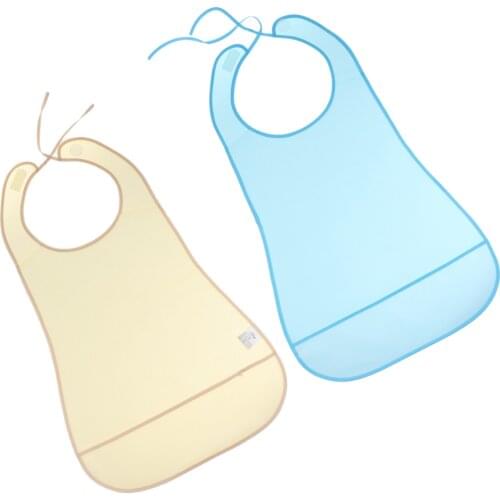 2pcs Waterproof Elder Adult Eating Bib Dinner Clothing Protector Aid Care