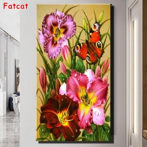 60x120cm Diamond Painting mosaic Cross stitch Iris Flower 5D Embroidery diamond Full Round Square Drill Botany Home Art PP1616