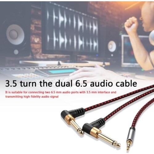 Audio Cable Adapter Jack 3.5mm to Dual 6.35mm Aux Corporal Mono 6.5 Jack to Male 3.5mm Mixer Cable Jack Divider