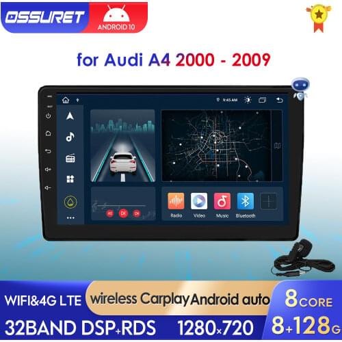 Android 10 Autoradio Car Multimedia Player for Audi A4 B8 B6 2000 - 2009 S4 RS4 CAR GPS Navi RADIO Stereo 2G 32G WIFI Google BT