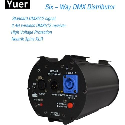 Free Shipping DMX512 / 1990 Standard Signal Distributor Amplifier Splitter Repeater 6DX 110V 230V XLR Pin3 With One Input CE UL