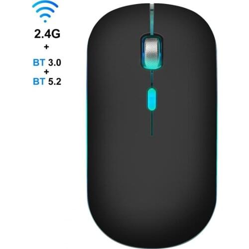 Wireless Mouse Plug Play Ultra-thin ABS 1600DPI Bluetooth 5.2 Sensitive Portable Mouse for PC