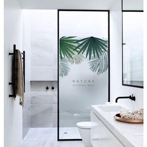 No glue leafs Glass Window Film Frosted Privacy Glass Sticker Home Decor Fashion Modern window stickers YYLZ1002
