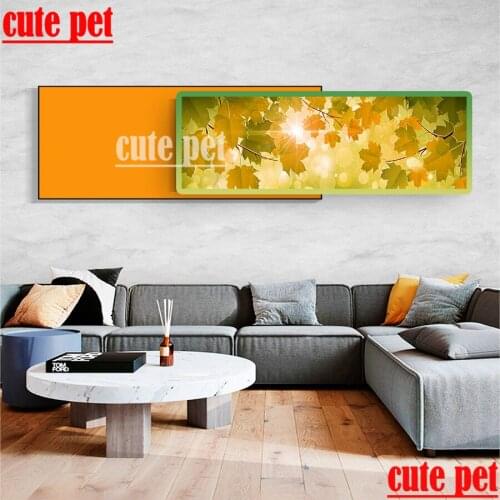 Large 5D Maple Mosaic Full round Diamond leaves Embroidery Diy Diamond Painting CrossStitch Square Diamond Sets Home Wall Decor