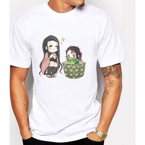 Demon Slayer Tshirts Shinobu Kocho T Shirt Summer Homme Vintage T Shirts Short Sleeve Tees Kimetsu No Yaiba Round Neck Tops