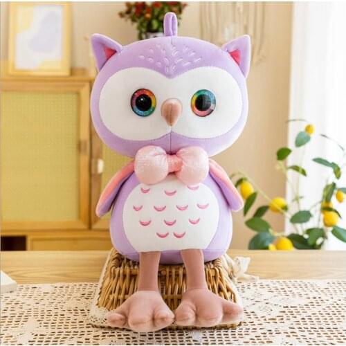 25CM Kids Cartoon Fluffy Toys Owl Shaped Plush Doll Stuffed Toy For Baby Girls Boys Girlfriend