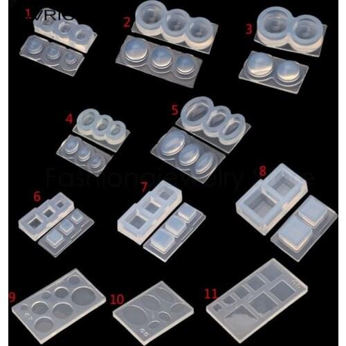 UV Resin Geometric Molds Hollow Quicksand Mold with Square Round Ellipse Mold