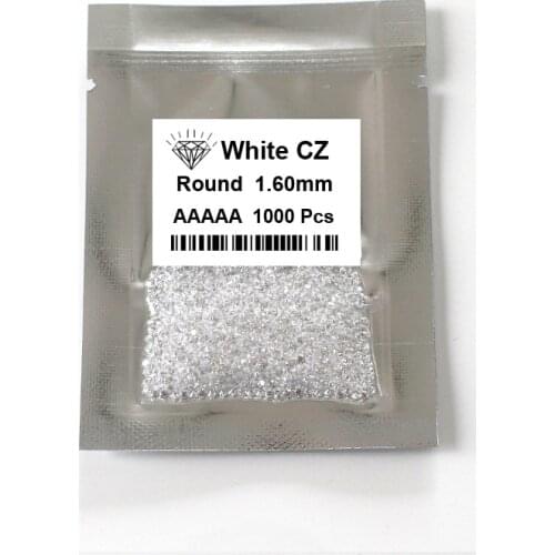 500pcs/pack 1.5-2mm white cubic zirconia synthetic loose CZ Stone Gemstone High temperature resistance
