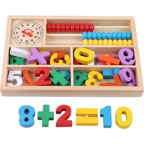 Colorful Children Wooden Math Initiation Toys Kids Digital Early Learning Education Boxes Math Toys For Children