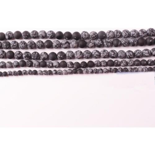 Natural Snow flake Round Beads 15inch ,Wholesale For DIY Jewellery Free Shipping