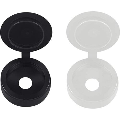LBER 500 Packs Hinged Screw Caps Plastic Fold Screw Covers Washer Flip Tops Prevent Screws From Rusting Furniture Fittings