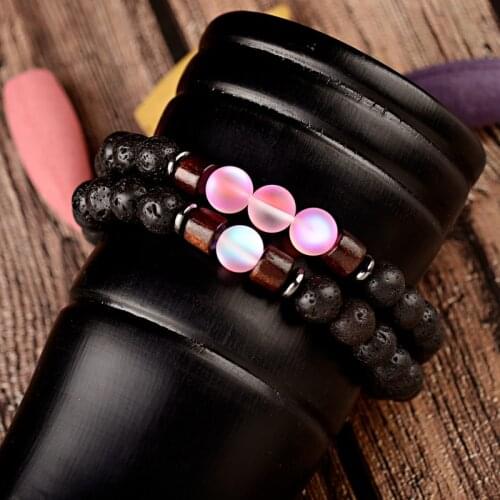 Couple Bracelet Set Natural Stone Beads Bracelet Lava Homme Women Fashion Bangles Bracelet Men Mala Bracelets Accessorie