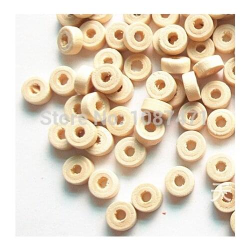 Set of 1000pcs 3x8mm nature color round shape circle wood beads with a hole for jewelry fitting diy accessories charm pendant