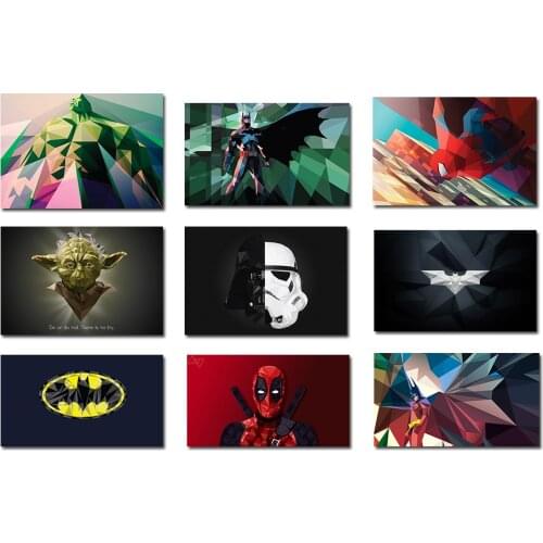 Marvel Superhero Captain America Spiderman Abstract Wall Art Canvas Poster Mural Star Wars Living Room Bedroom Decoration