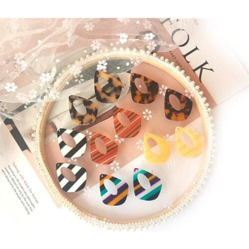 20pcs/lot new creative acetic acid water drop charm connectors for diy fashion earrings acrylic beads jewelry making accessories