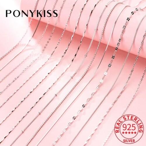 PONYKISS Romantic S925 Sterling Silver Chic Prevent Allergy Choker Necklace Anniversary Delicate Fine Jewelry Gift For Women