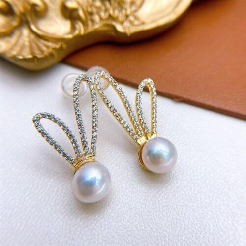 Hot Cute 6-7MM Real Freshwater Pearl Earrings Gold Plated Stud Earrings Nice Party Wedding Female Girls Gift 10 pairs/lot