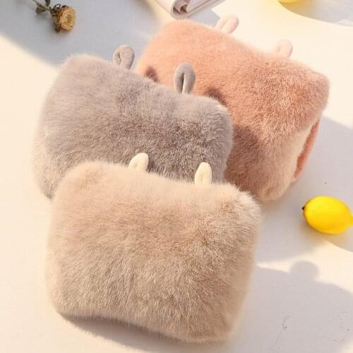 Detachable Cartoon Hot Water Bag Rechargeable New Water Injection Hot Water Bottle Explosion-proof Clip Plush Hand Warmer