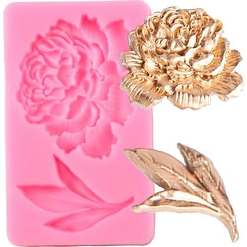 3D Peony Cake Border Silicone Molds DIY Wedding Chocolate Fondant Mold Candy Polymer Clay Mould Sugarcraft Cake Decorating Tools