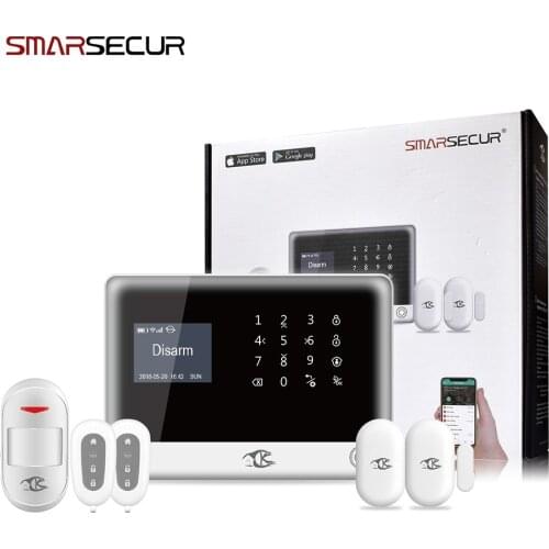 SMARSECUR Russian Spanish English H6 WIFI GSM Alarm System Security Home GSM Alarm System APP Control Alarm DIY Kit-45