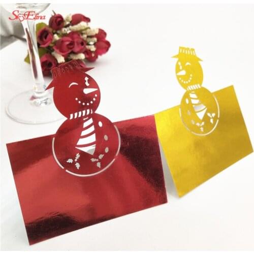 Snowman 10pcs Laser Cut Place Cards Wedding Name Cards Guest Name Place Card Wedding Table party Decoration 8Z