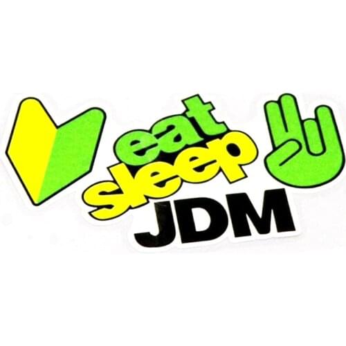 Interesting EAT SLEEP JDM Sport Car Sticker Waterproof Sunscreen Reflective Anti-UV Fashion Decal PVC 13.1CM X 7.1CM