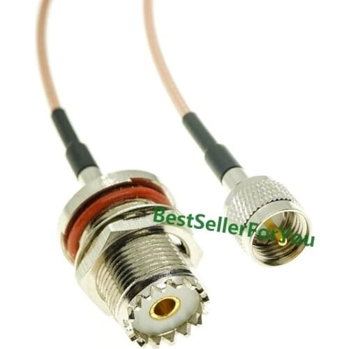 UHF SO239 Female Bulkhead To Mini-UHF Male Connector Plug RG316 Coax Jumper RF Cable