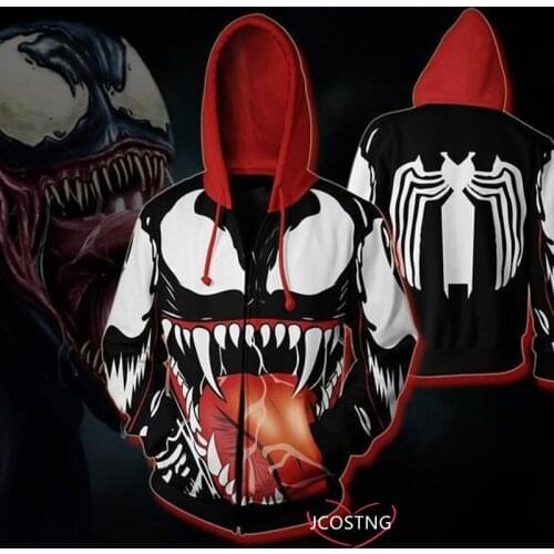 Hoodie Men Fashion Hooded Teenage Students 3D Venom Hoodie Print 2021 New Clothes European and American Spring Oversized Coat