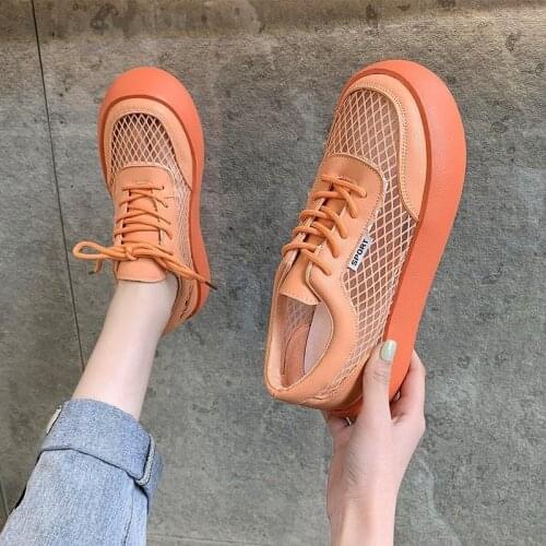 Net Shoes Womens Summer Breathable Mesh Casual Womens Shoes 2021 New Hot Style Hollow Platform Platform White Shoes