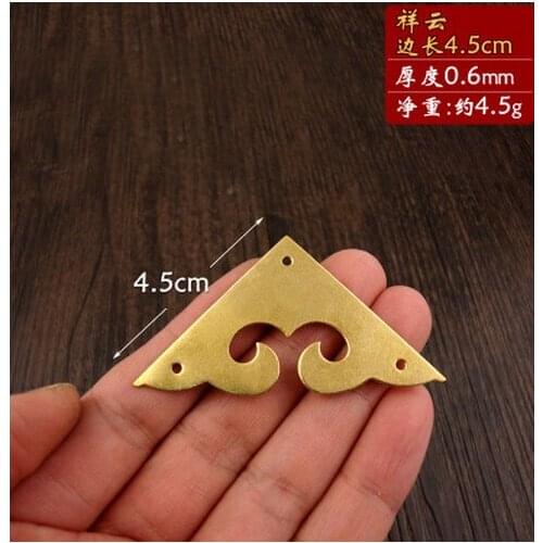 Corner Brackets Chinese style antique copper jewelry box door corner angle copper decorative trim A1