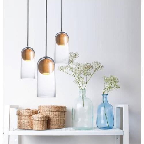 Japan deco chambre glass bedroom LED pendant lights living room hanging ceiling lamps luminaire suspendu hanglamp