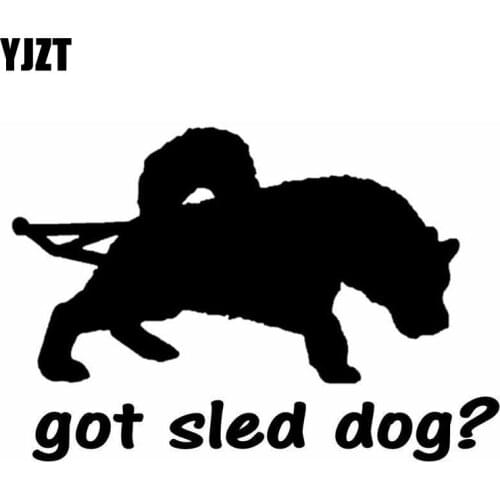YJZT 15.2CM*10.3CM Got Sled Dog Husky Vinyl Car Decal Sticker Black/Silver C10-00294