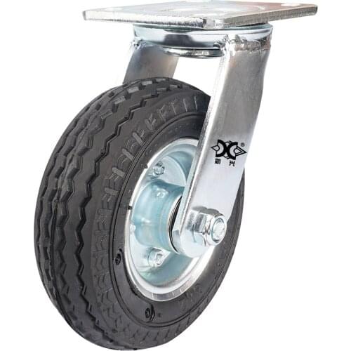 6-inch Galvanized Inflatable Rubber Universal Wheel Air Wear-resistant Hotel Entrance Car Luggage Cart Caster