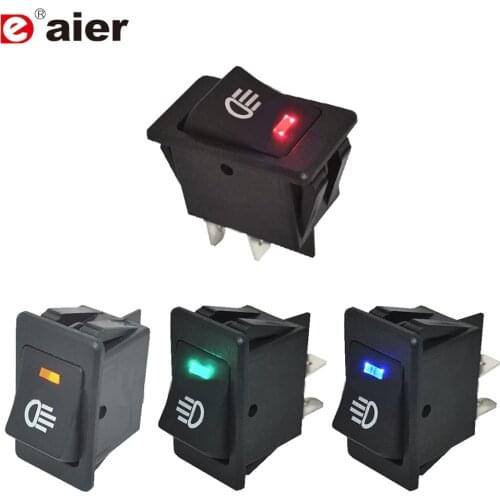 1PC KCD4 Rocker Switch ON-OFF 2 Position 4 Pins LED 12V 35A Automobile Refitting Fog Lamp Switches With Light
