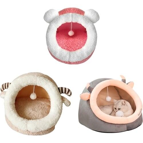 1pc Creative Autumn Winter Cat Bed Dog Bed Stuffed Soft Plush Nest Cat Sleeping Kennel Washable Nest Pet Supplies