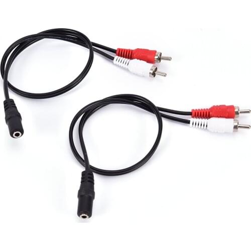 1pc Universal 3.5mm Stereo Audio Female Jack to 2 RCA Male Socket to Headphone 3.5 Y Adapter Cable