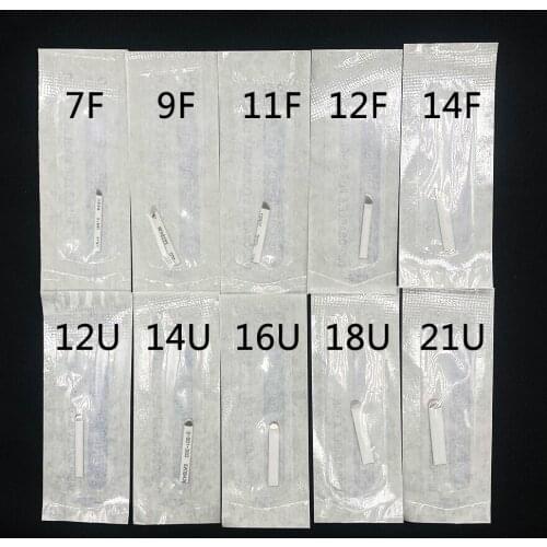 10PcsPins lamina Microblading Needle Blade 7/9/11/12/14 Pins Makeup Eyebrow Tattoo Needles For 3D Embroidery Manual Tattoo Pen